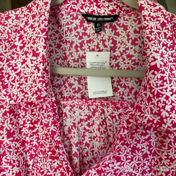 NWT Unique Spectrum Women’s Pink Blouse/top, size 2X - Picture 4 of 8